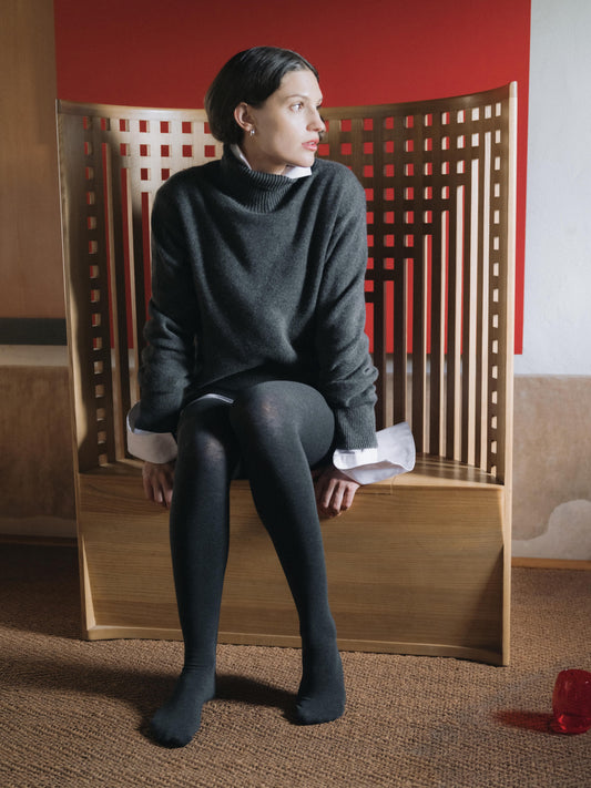 Maxi High Neck Sweater in Pure Cashmere