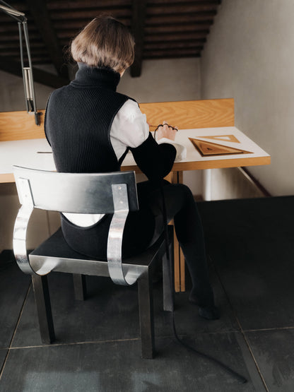 Extra Fine Merino Wool Cropped Turtleneck with Buttons