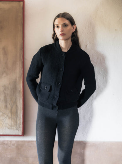 Cashmere Mix Bomber Jacket