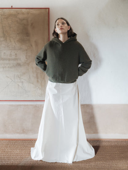 Superfine Lambswool Cropped Hoodie