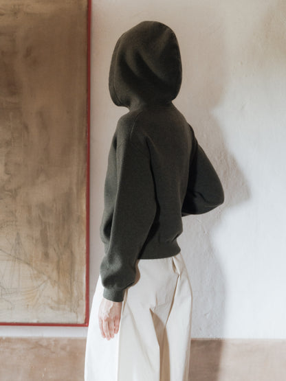 Superfine Lambswool Cropped Hoodie