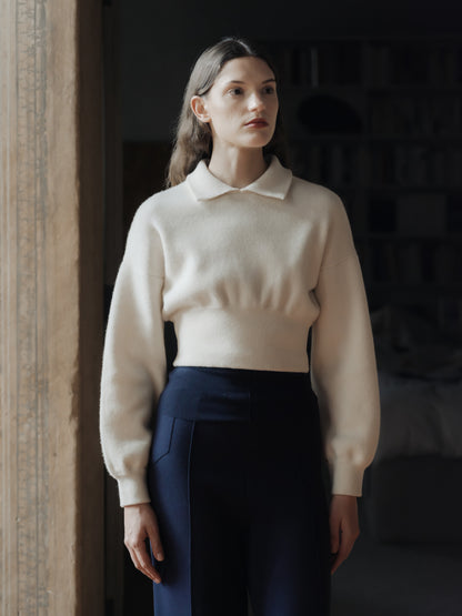 Superfine Lambswool Cropped Polo