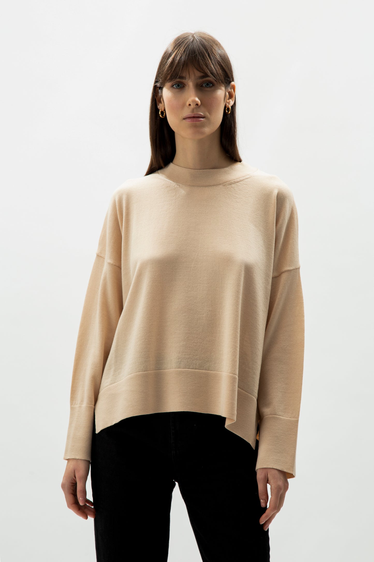 Extra fine merino wool oversized crew neck pullover  - most.it.knit