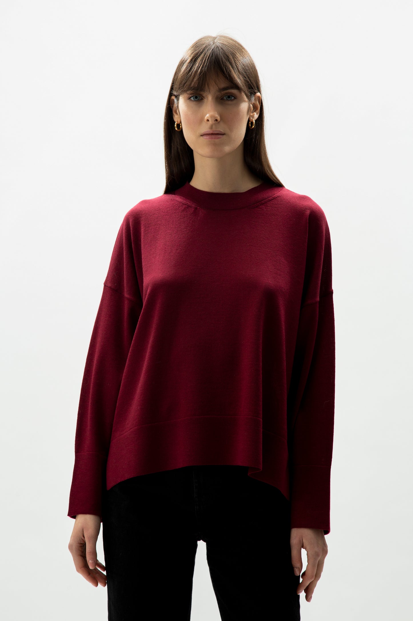 Extra fine merino wool oversized crew neck pullover  - most.it.knit