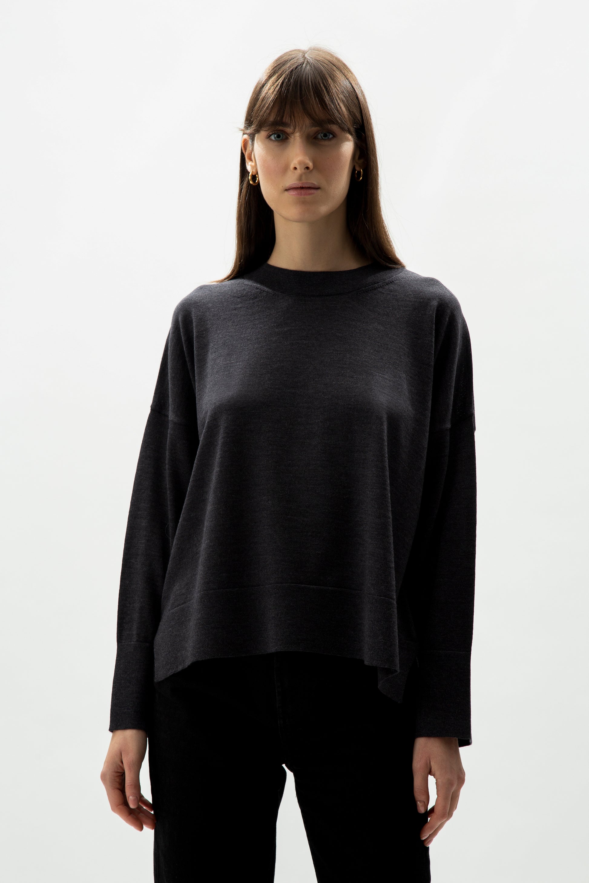 Extra fine merino wool oversized crew neck pullover  - most.it.knit