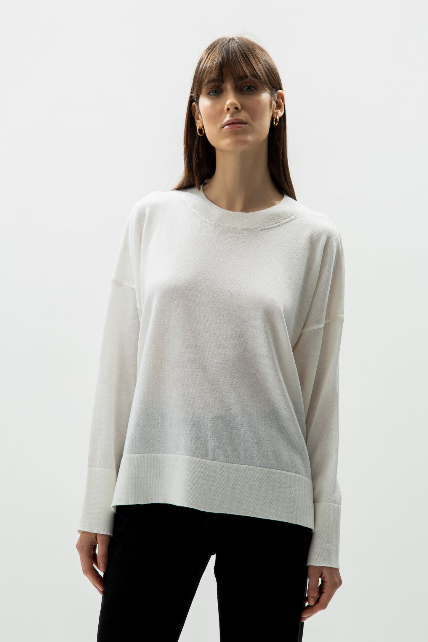 Extra fine merino wool oversized crew neck pullover  - most.it.knit