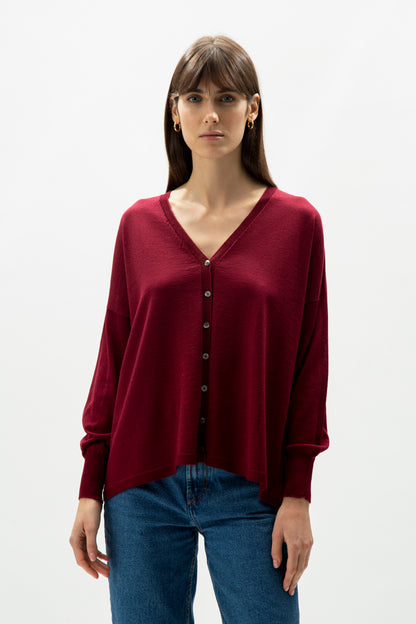 Extra fine merino wool v-neck cardigan  - most.it.knit