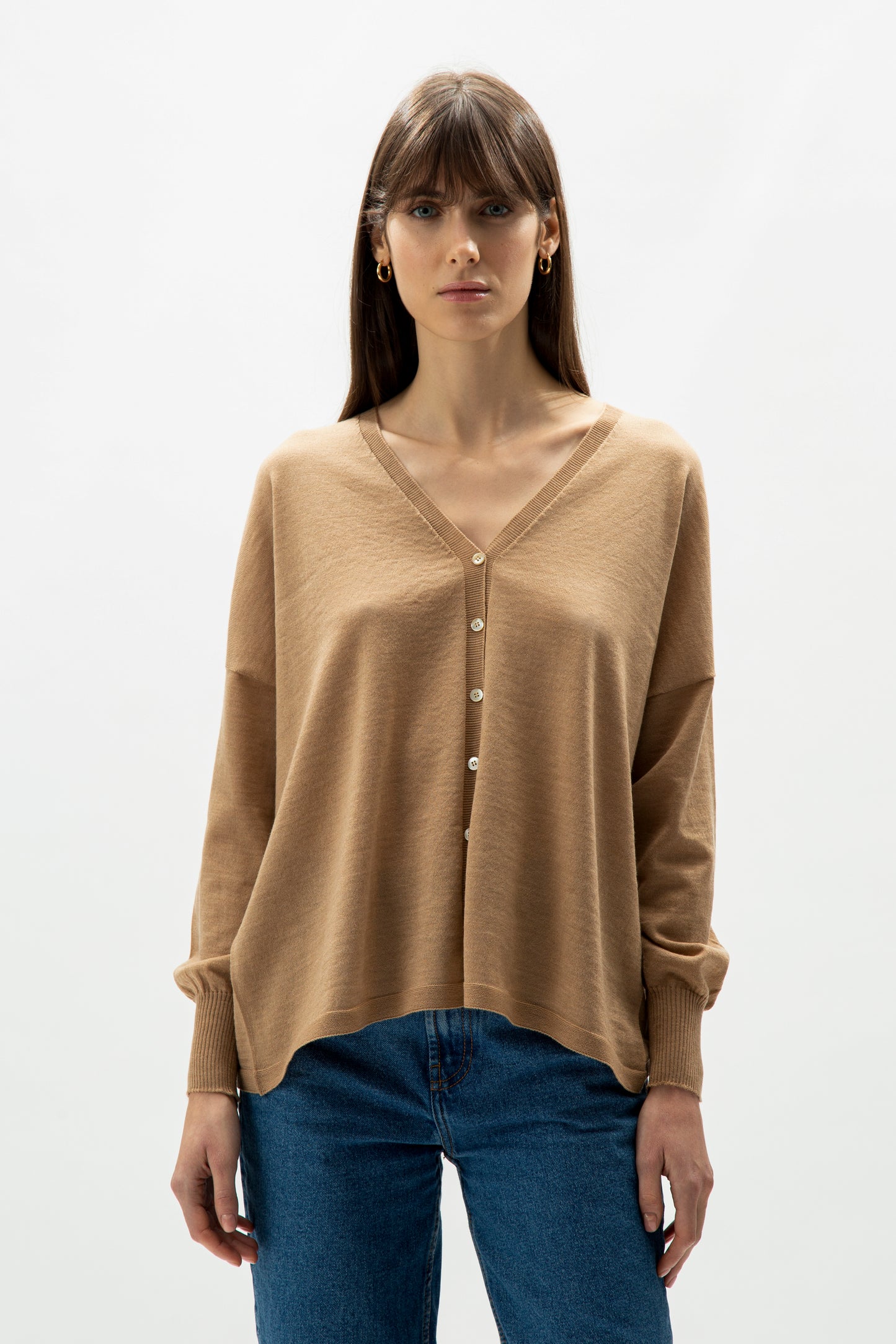 Extra fine merino wool v-neck cardigan  - most.it.knit