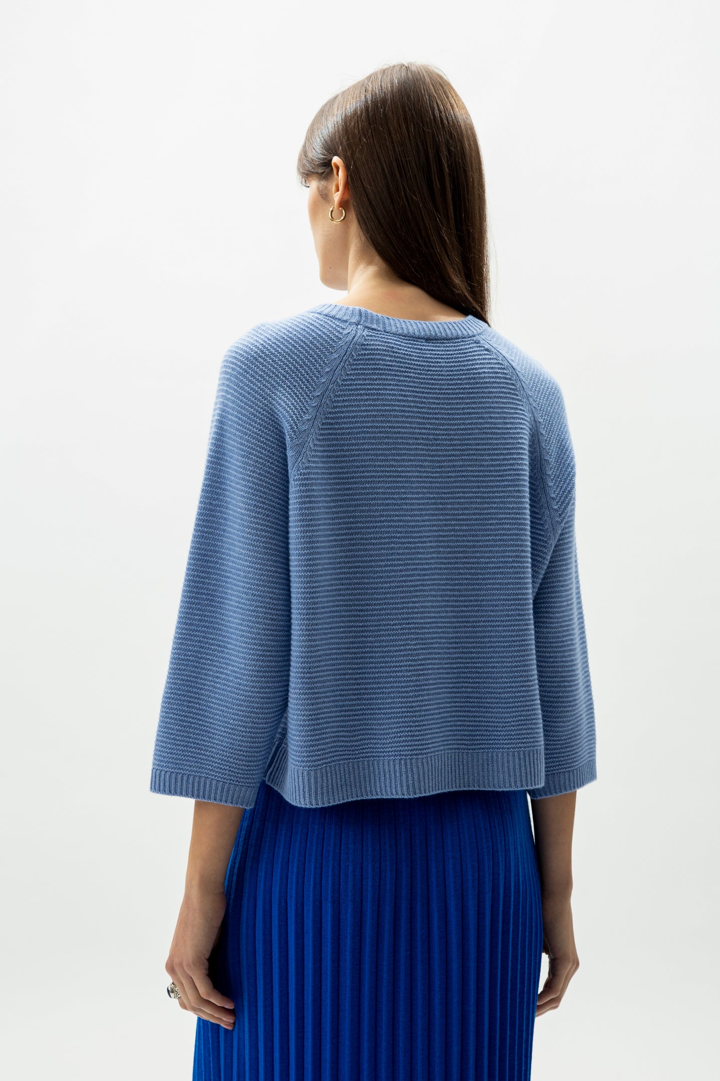 Cashmere mix cropped 3/4 sleeve pullover  - most.it.knit