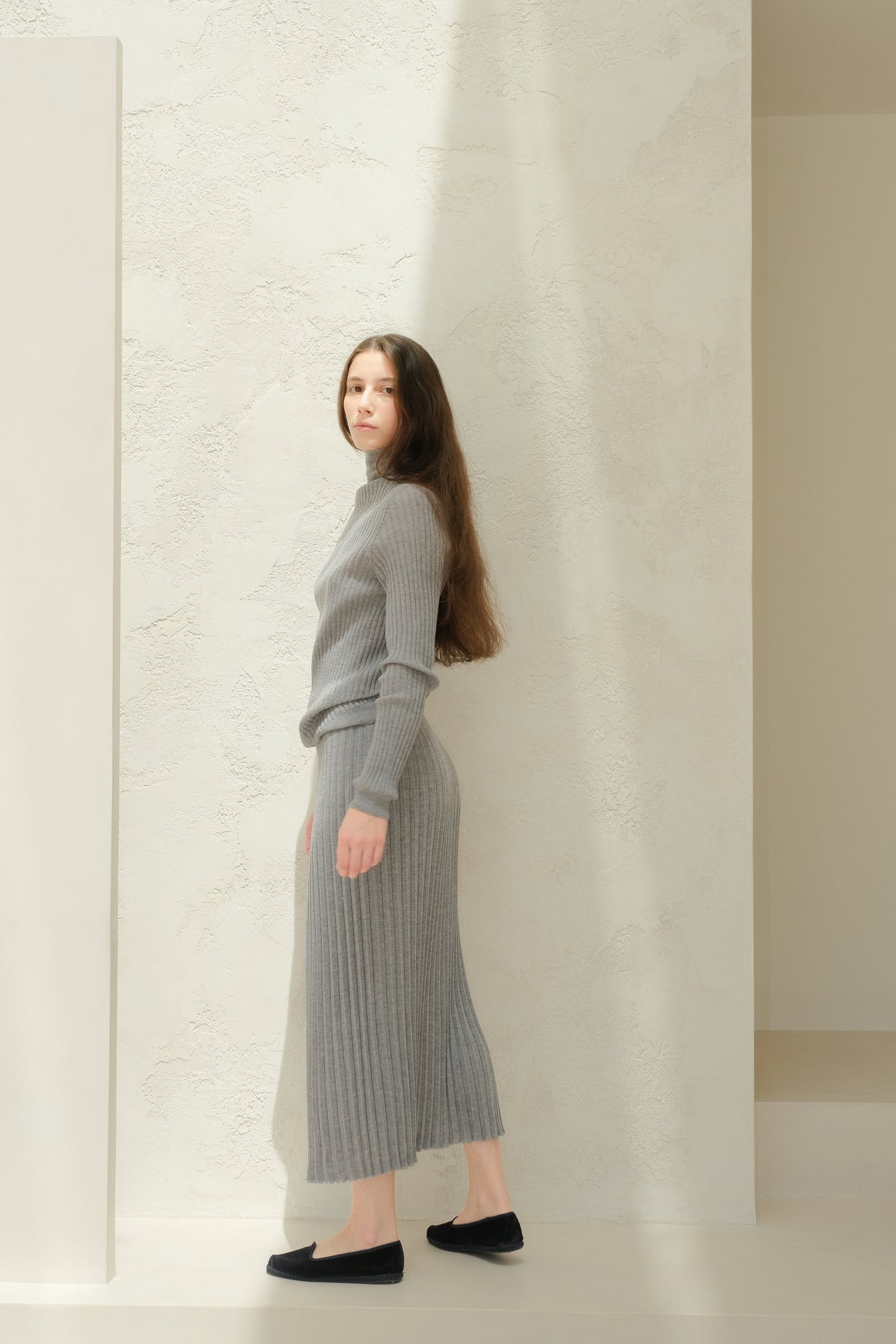 Extra Fine Merino Wool Plissè Skirt