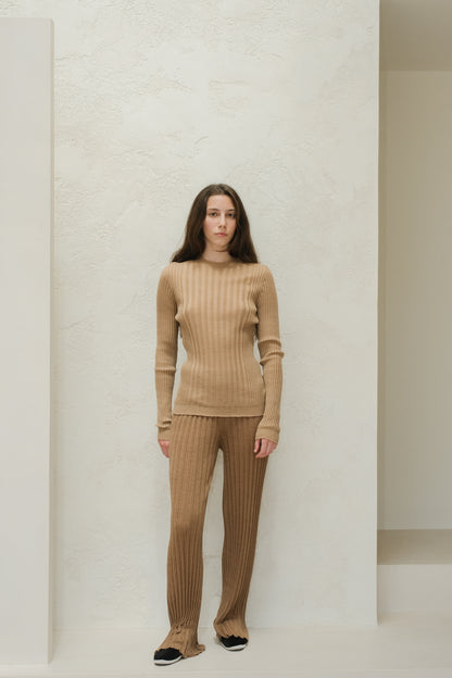 Extra Fine Merino Wool Ribbed Crew Neck