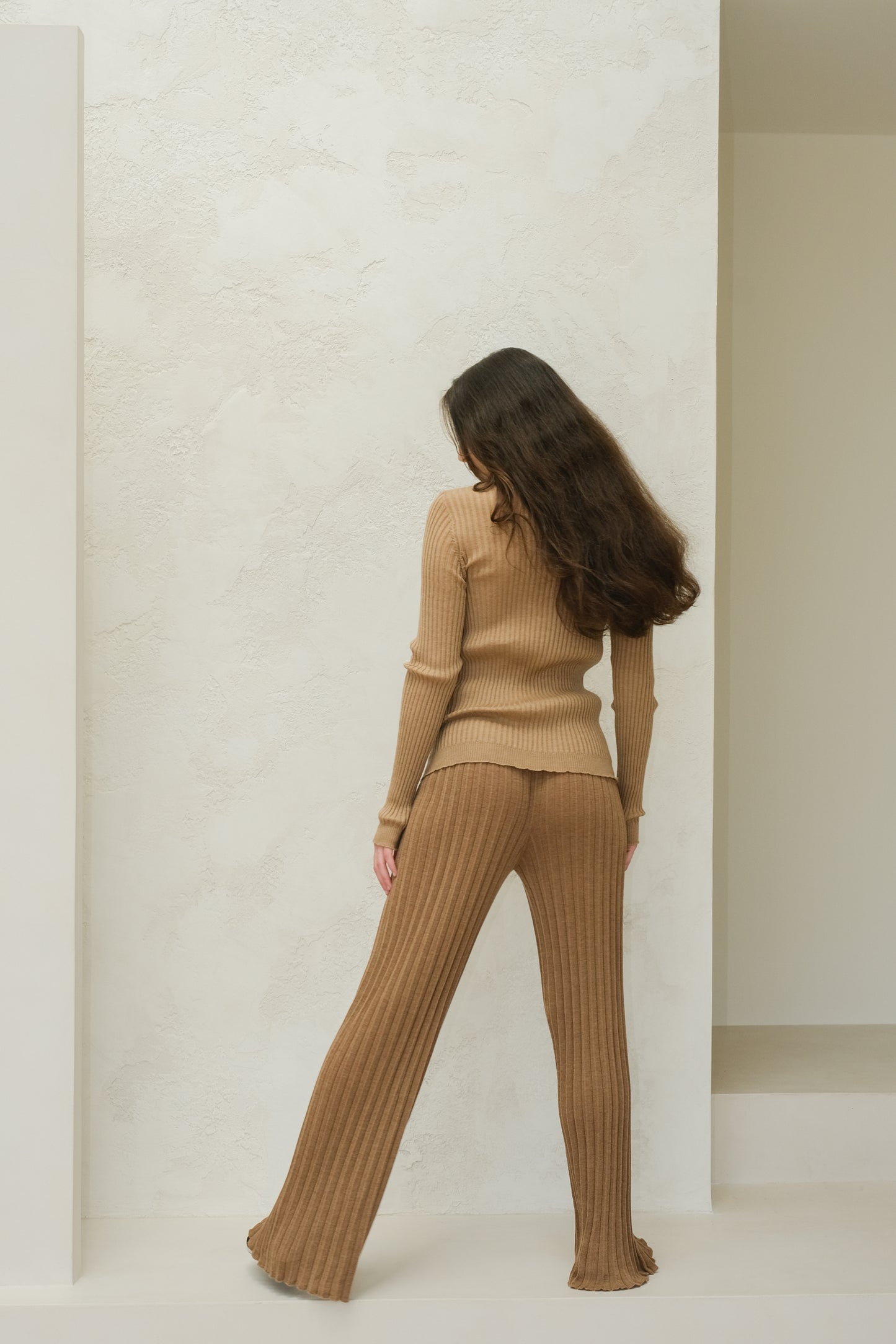 Extra Fine Merino Wool Plissè Pants