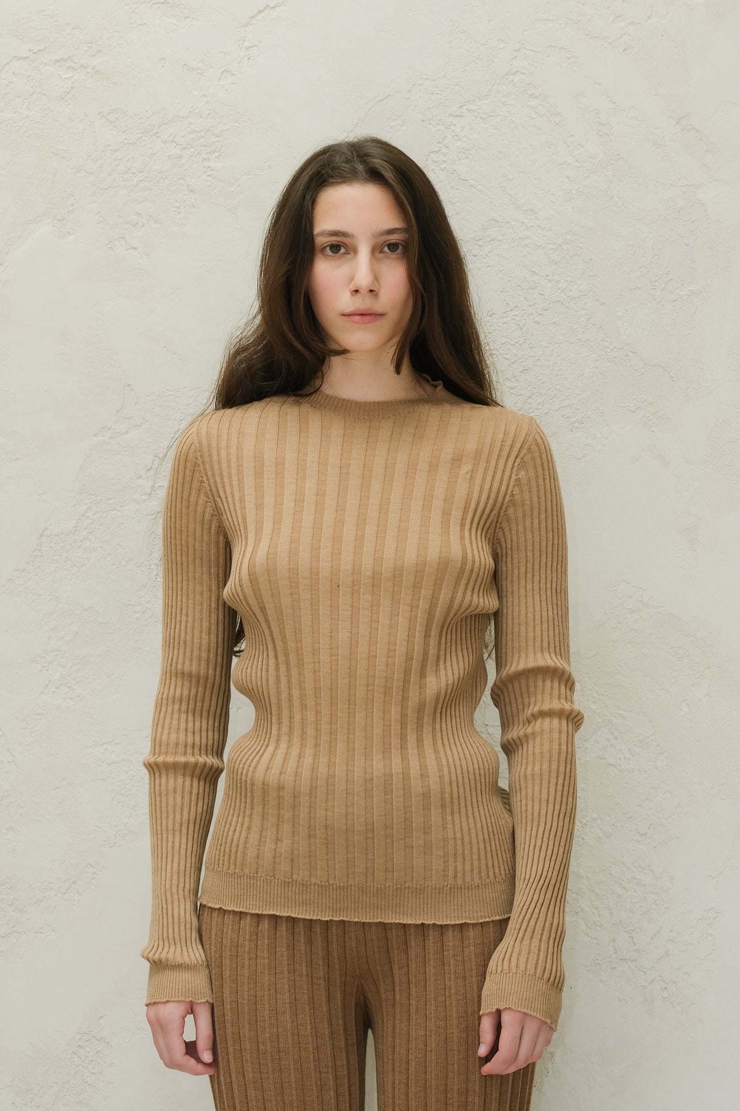 Extra Fine Merino Wool Ribbed Crew Neck