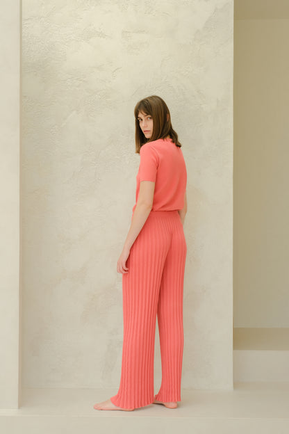 Cotton Plissé Pants