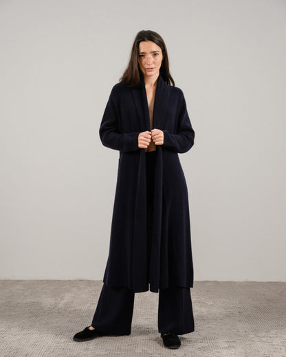 Cashmere Mix Shawl-Collar Maxi Cardigan