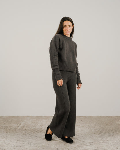 Cashmere Mix Wide Legged Trousers