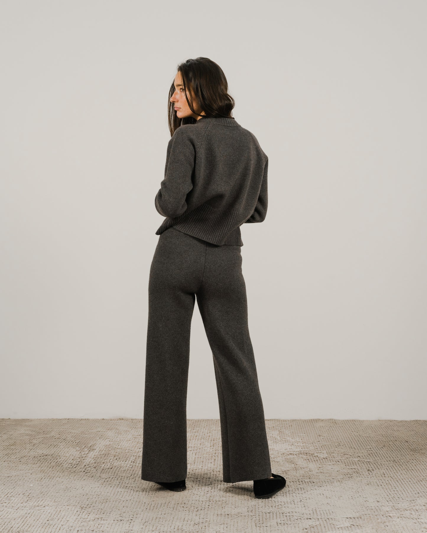 Cashmere Mix Wide Legged Trousers