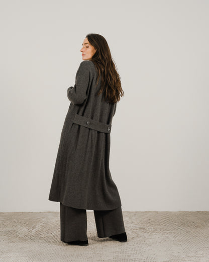 Cashmere Mix Shawl-Collar Maxi Cardigan