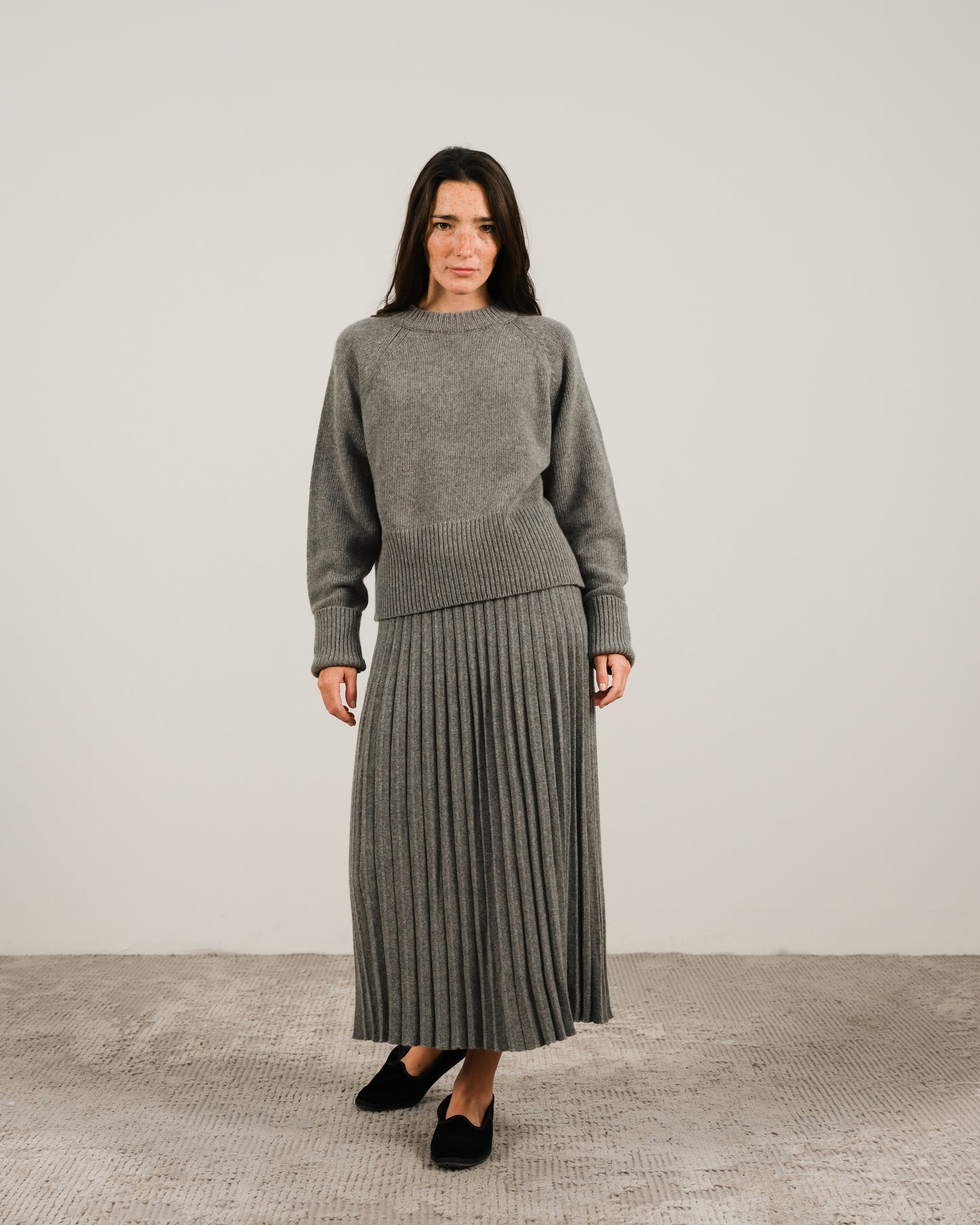 Cashmere Mix Plissè Skirt