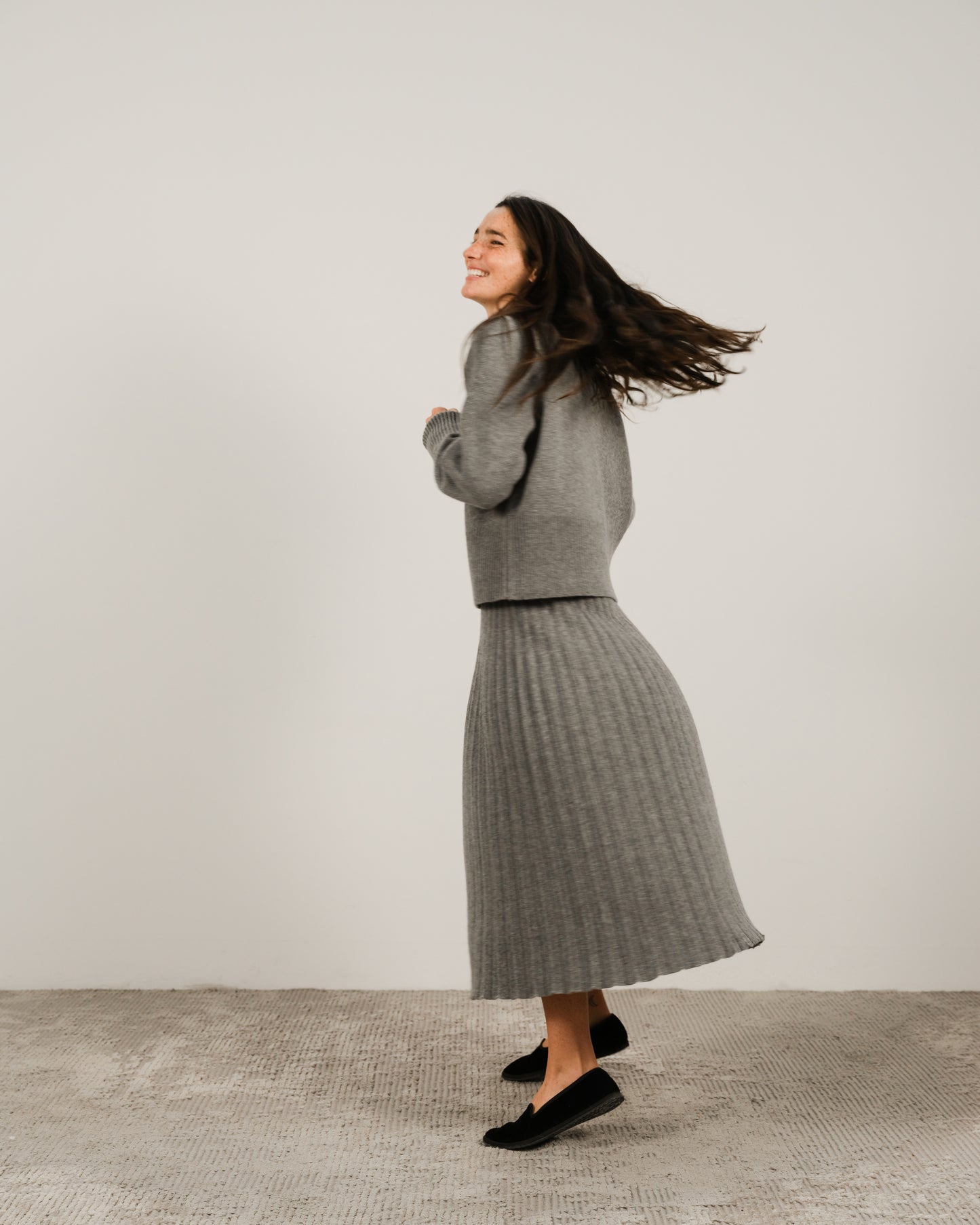 Cashmere Mix Plissè Skirt