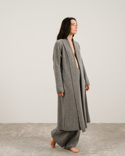 Cashmere Mix Shawl-Collar Maxi Cardigan