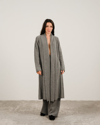 Cashmere Mix Shawl-Collar Maxi Cardigan