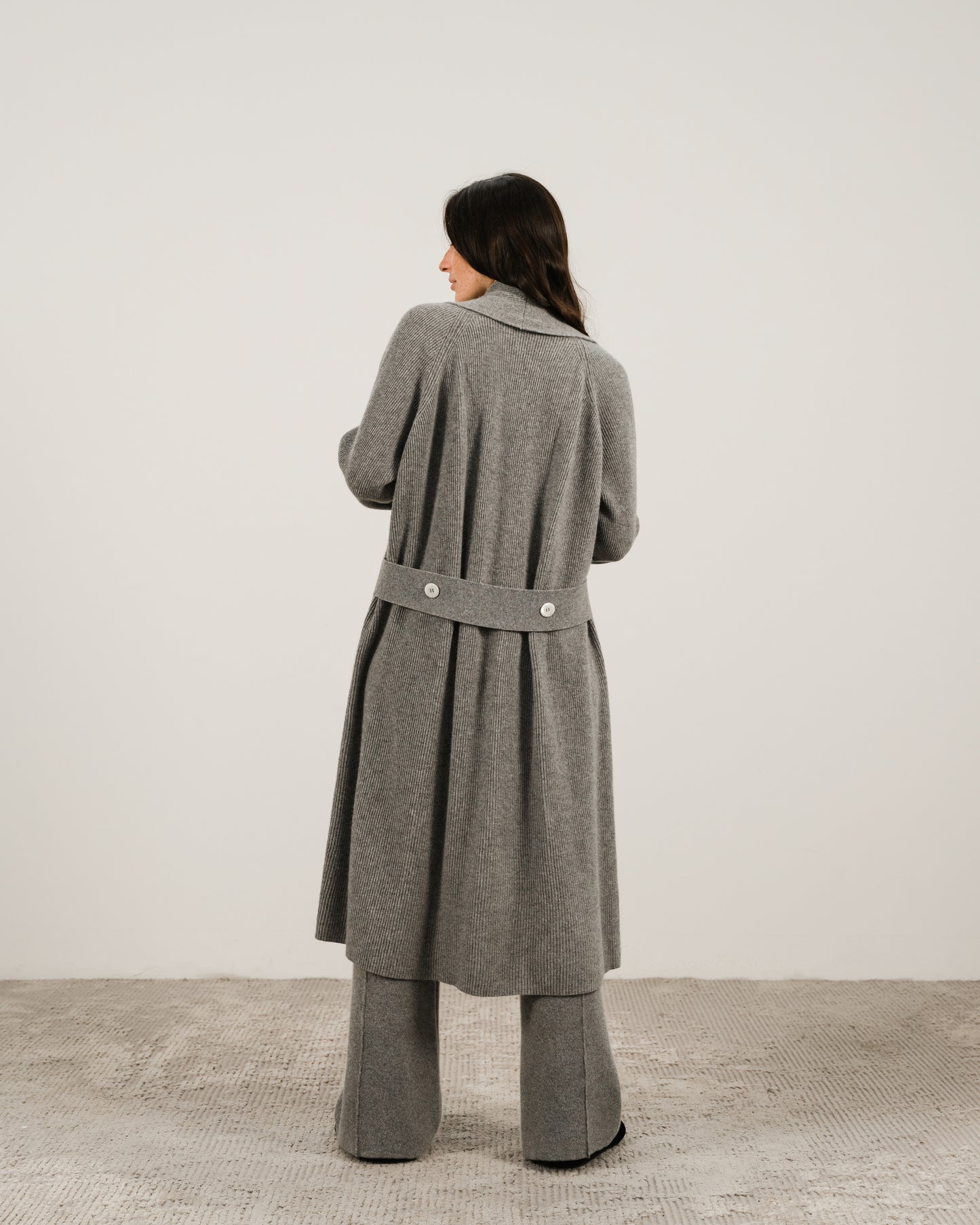 Cashmere Mix Shawl-Collar Maxi Cardigan