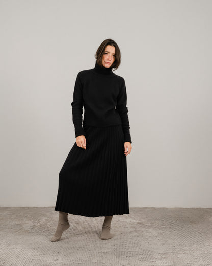 Cashmere Mix Plissè Skirt