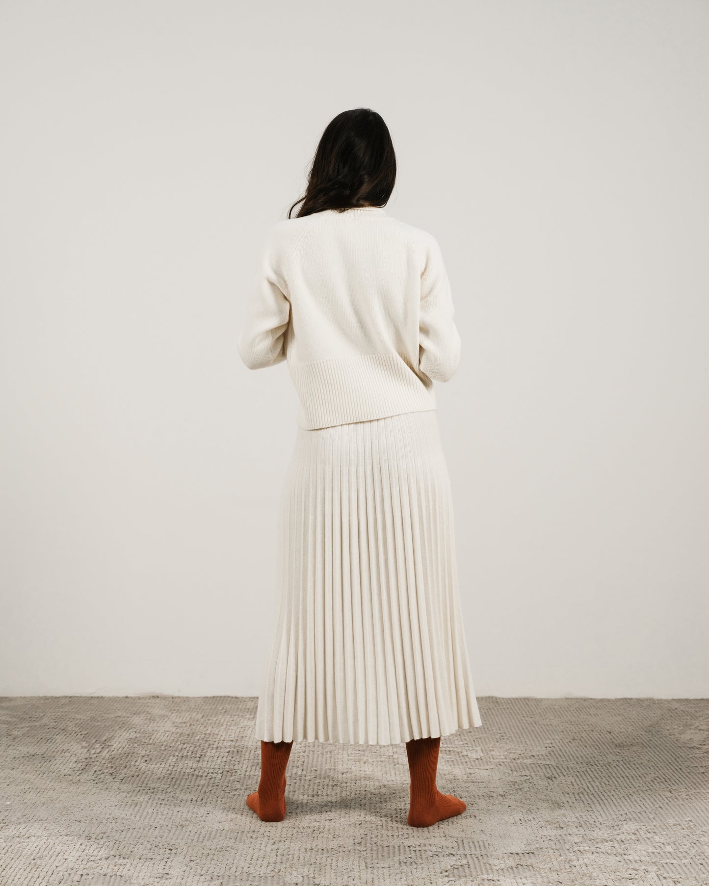 Cashmere Mix Plissè Skirt