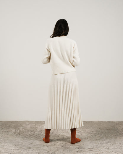 Cashmere Mix Plissè Skirt