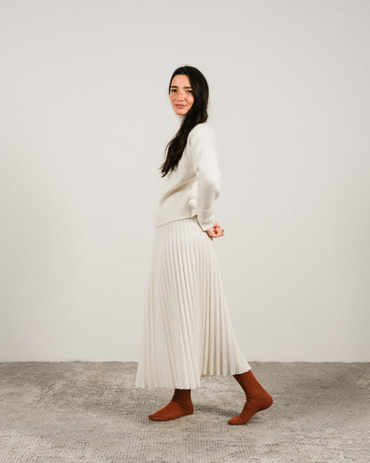 Cashmere Mix Plissè Skirt