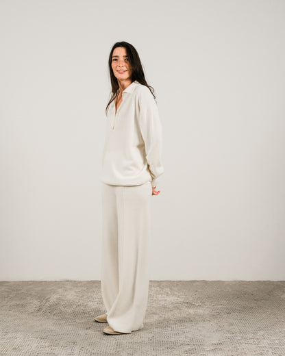 Cashmere Mix Wide Legged Trousers