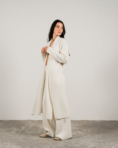 Cashmere Mix Shawl-Collar Maxi Cardigan