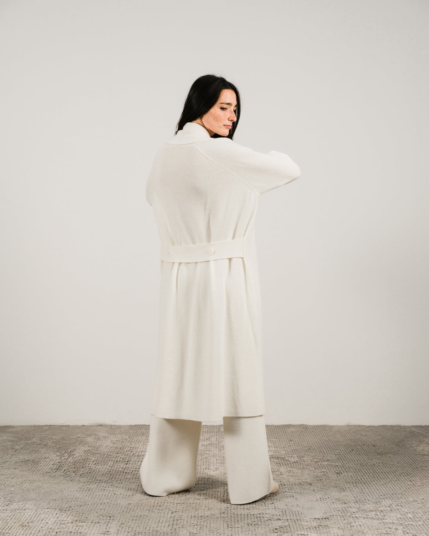 Cashmere Mix Shawl-Collar Maxi Cardigan