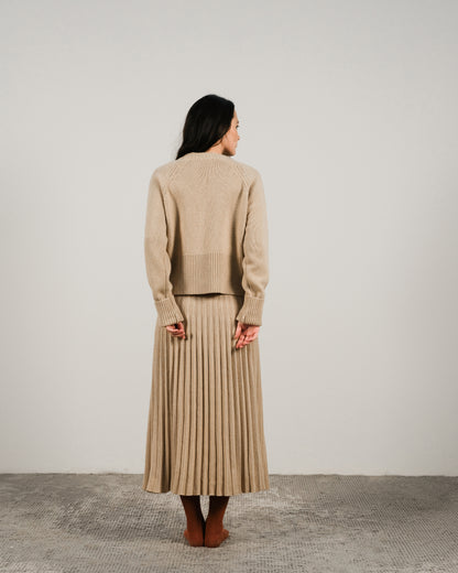 Cashmere Mix Plissè Skirt