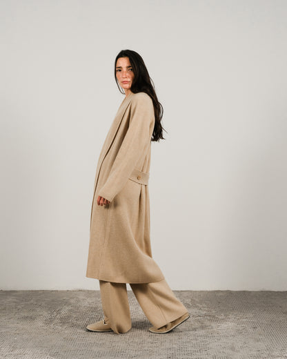 Cashmere Mix Shawl-Collar Maxi Cardigan