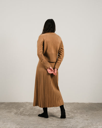 Cashmere Mix Plissè Skirt