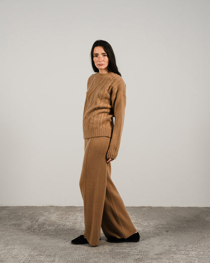 Cashmere Mix Wide Legged Trousers