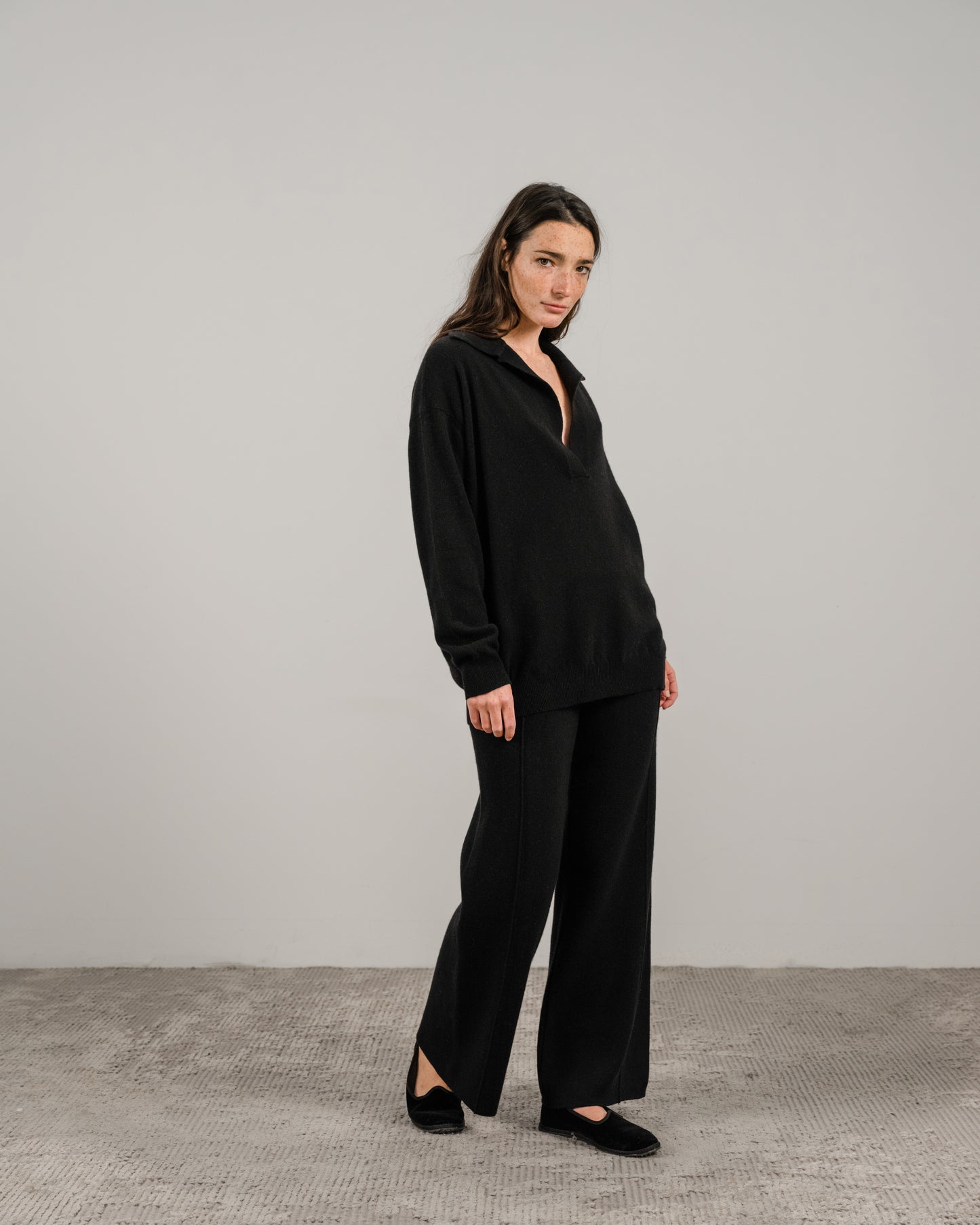 Cashmere Mix Wide Legged Trousers