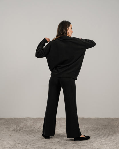 Cashmere Mix Wide Legged Trousers