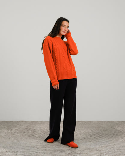 Cashmere Mix Cable Knit Sweater